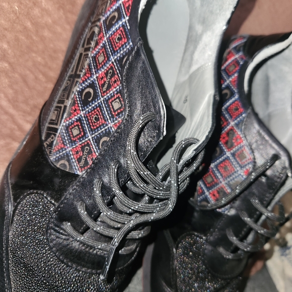 Franco Cuadra Designer Mens Casual Sneaker Shoe Monogram Red Black Sz 30 / 11 - Picture 8 of 12